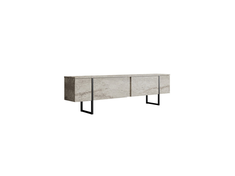 TV-Möbel aus Holz "Luxe" - 180 x 30 x 50 cm - TravertinSchwarz