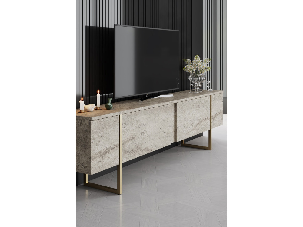TV-Möbel aus Holz "Luxe" - 180 x 30 x 50 cm - TravertinOr