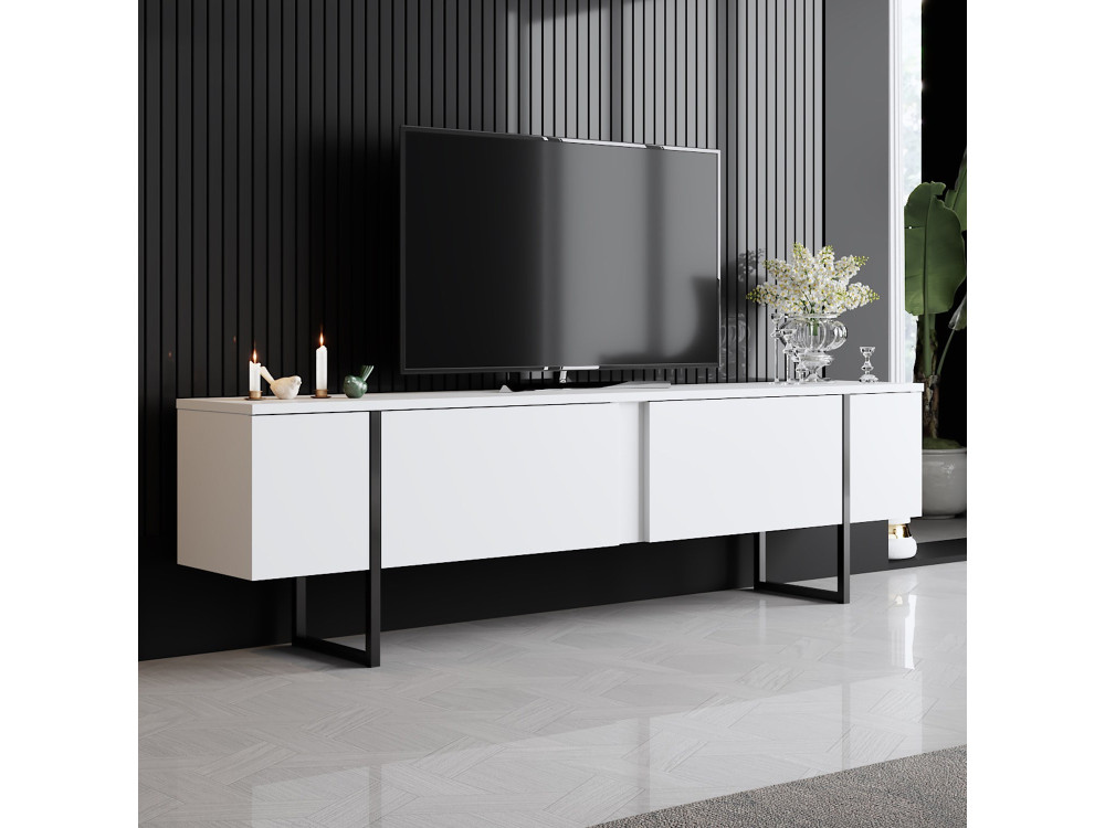 TV-Möbel aus Holz "Luxe" - 180 x 30 x 50 cm - Weiß