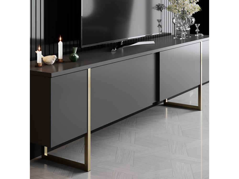 TV-Möbel aus Holz "Luxe" - 180 x 30 x 50 cm - Gold