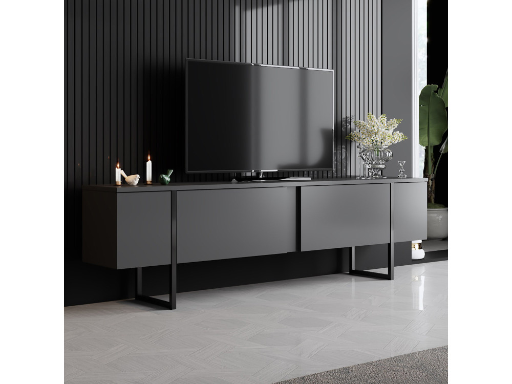 TV-Möbel aus Holz "Luxe" - 180 x 30 x 50 cm - Schwarz