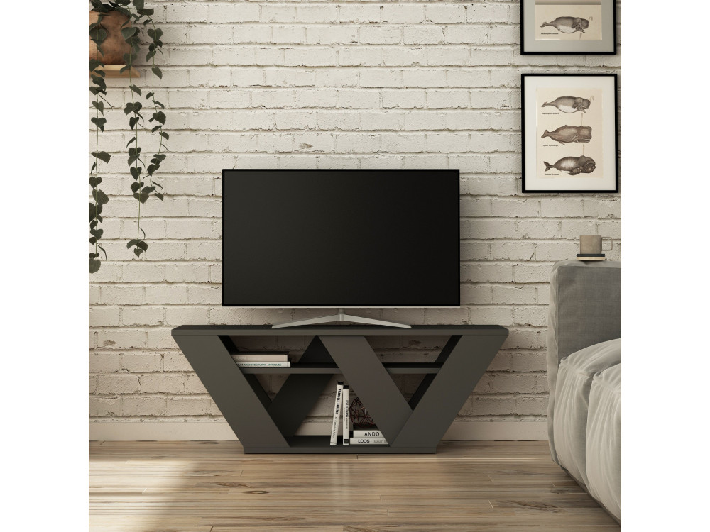 TV-Möbel aus Holz "Pipralla" - 110 x 30 x 40 cm - Anthrazit