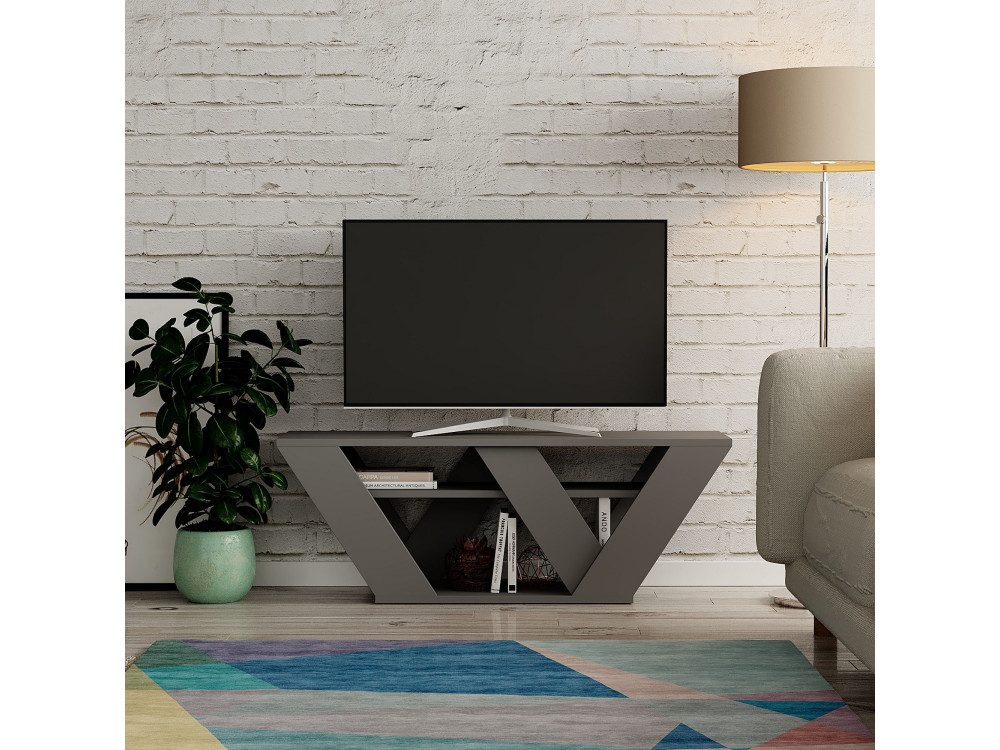 TV-Möbel aus Holz "Pipralla" - 110 x 30 x 40 cm - Anthrazit