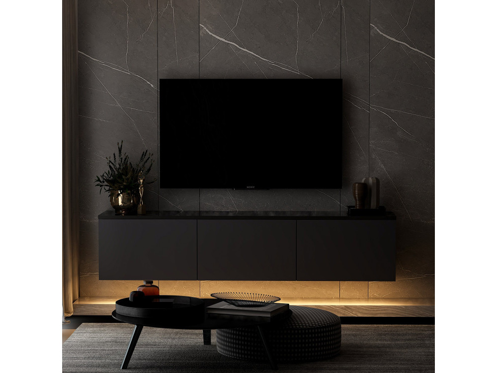 Neon“ TV-Ständer aus Holz – 160 x 32 x 35 cm – Anthrazit