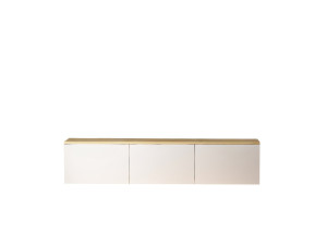 Hänge-TV-Möbel aus Holz mit LED-Beleuchtung "Neon" - 160 x 32 x 35 cm - Weiß