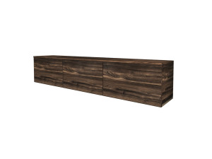 Hänge-TV-Möbel aus Holz mit LED-Beleuchtung "Neon" - 160 x 32 x 35 cm - Braun