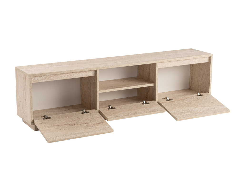 TV-Ständer "Vanguard" aus Holz – 160 x 29 x 42 cm – Travertin