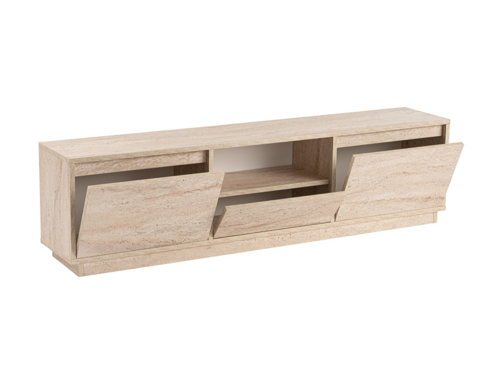 TV-Ständer "Vanguard" aus Holz – 160 x 29 x 42 cm – Travertin