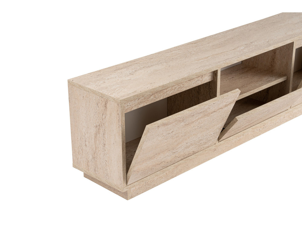 TV-Ständer "Vanguard" aus Holz – 160 x 29 x 42 cm – Travertin