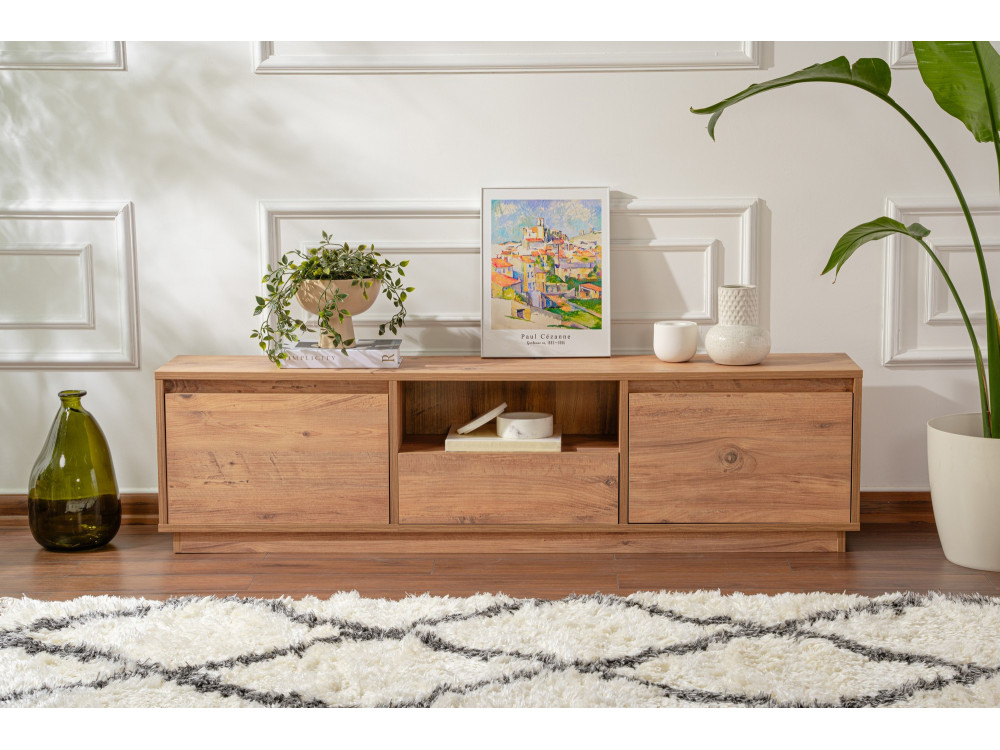 TV-Ständer Vanguard aus Holz – 160 x 29 x 42 cm – Atlantische Kiefer