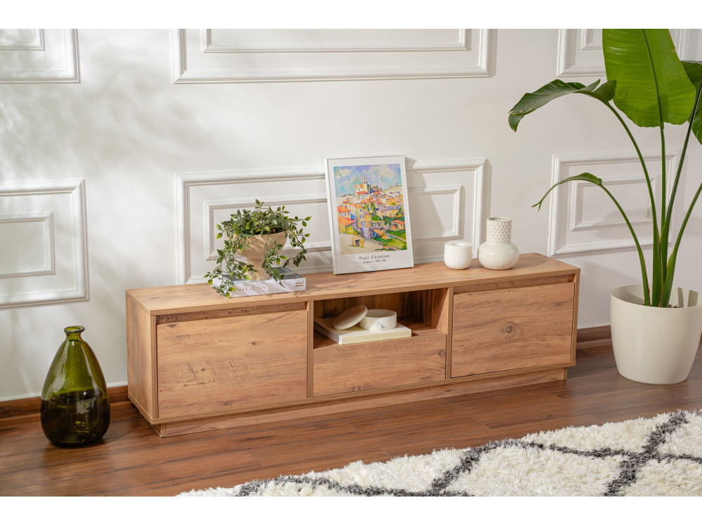 TV-Ständer Vanguard aus Holz – 160 x 29 x 42 cm – Atlantische Kiefer