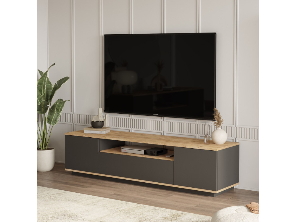 TV-Möbel aus Holz "FR7" - 180 x 44 x 44 cm - atlantische KieferAnthrazit