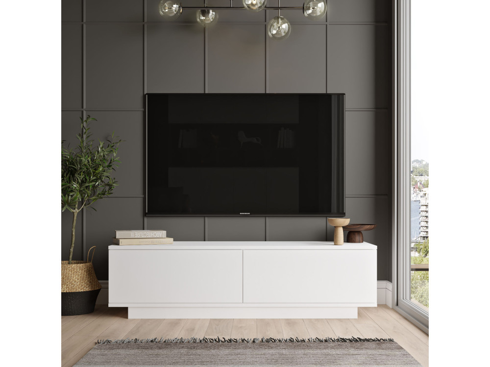 TV-Möbel aus Holz "FN1" - 140 x 35 x 38 cm - Weiß