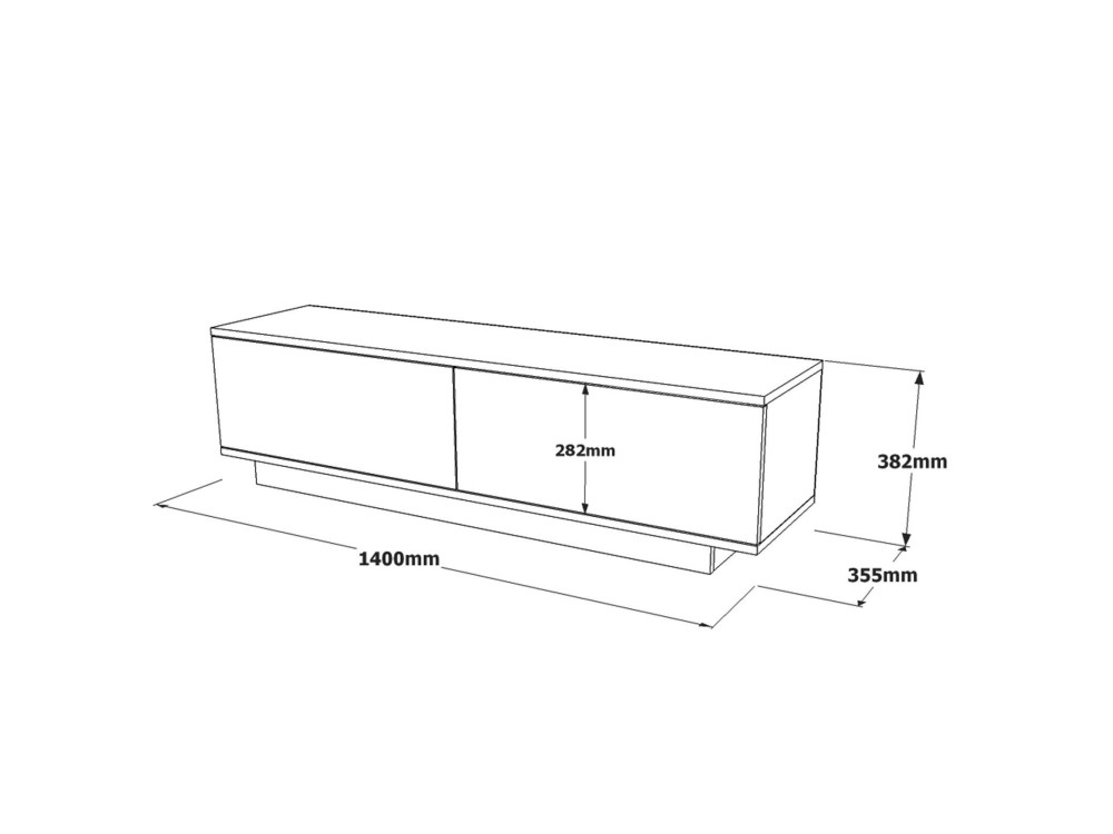 TV-Möbel aus Holz "FN1" - 140 x 35 x 38 cm - Weiß
