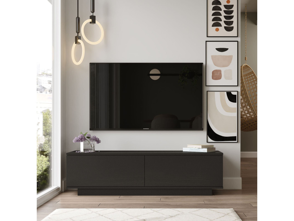 TV-Möbel aus Holz "FN1" - 140 x 35 x 38 cm - Schwarz