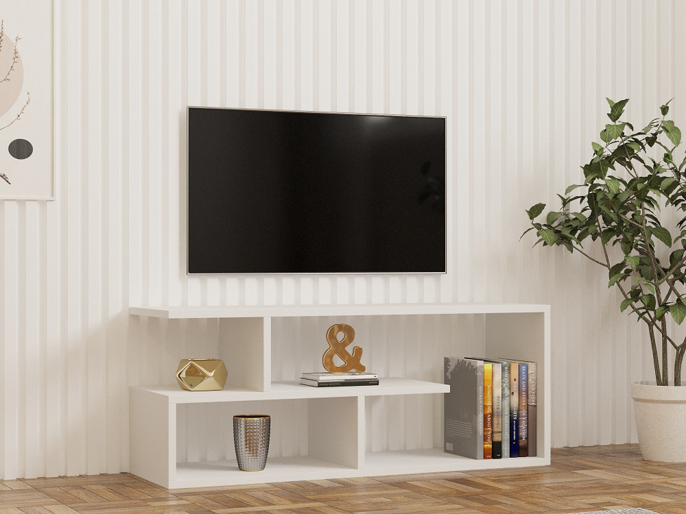 TV-Möbel aus Holz "Cafu" - 100 x 29 x 40 cm - Weiß