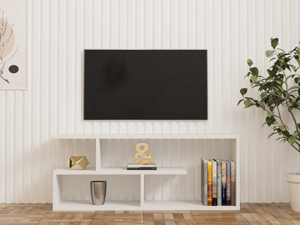 TV-Möbel aus Holz "Cafu" - 100 x 29 x 40 cm - Weiß