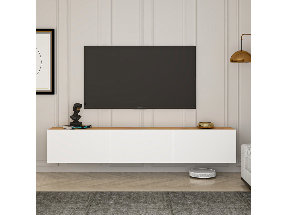 TV-Möbel aus Holz "West" - 150 x 32 x 30 cm - Atlantische Weißkiefer