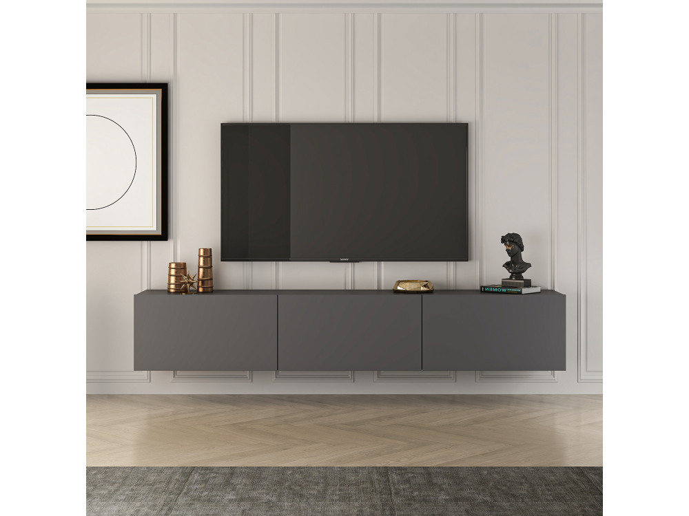 TV-Möbel aus Holz "West" 150 x 32 x 30 cm - Anthrazit