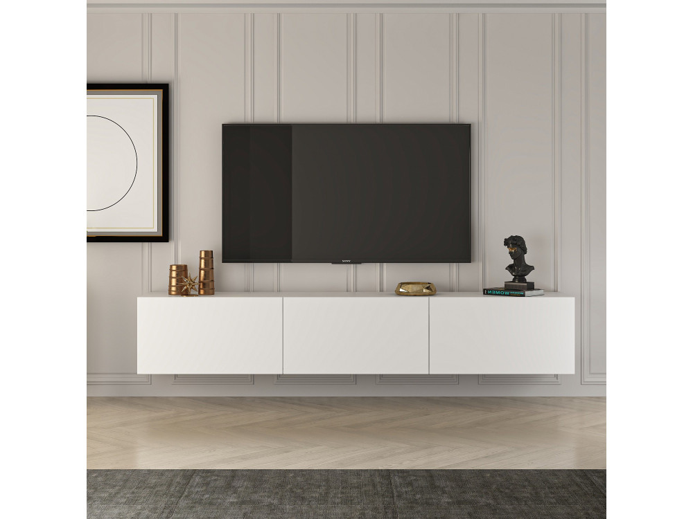 TV-Möbel aus Holz "West" 150 x 32 x 30 cm - Weiß