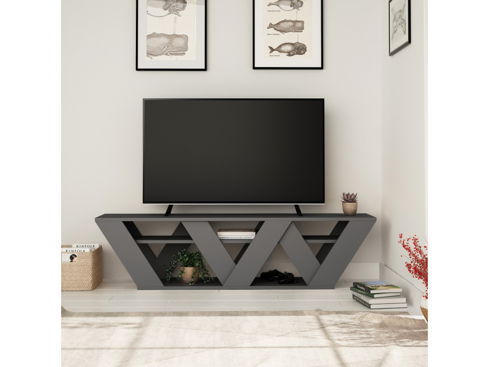 TV-Möbel aus Holz "Ralla" - 158 x 30 x 40 cm - Anthrazit