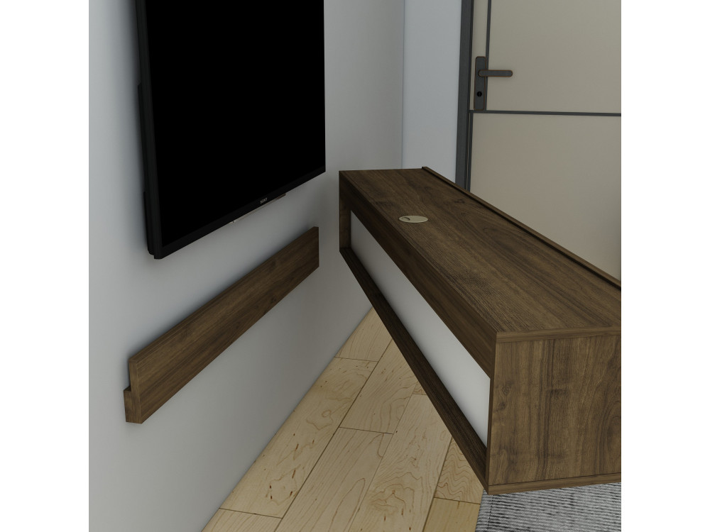 TV-Möbel aus Holz "Denby" - 160 x 31 x 29 cm - Nussbaum