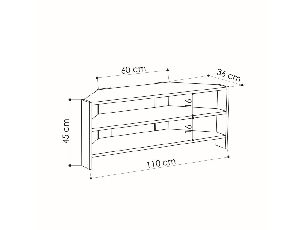 TV-Möbel aus Holz "ThalesCorner" - 110 x 36 x 45 cm - Weiß