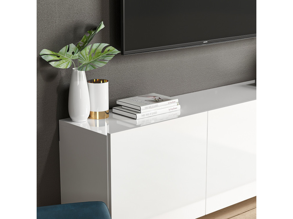 TV-Möbel aus Holz "White" - 150 x 31 x 44 cm - Weiß