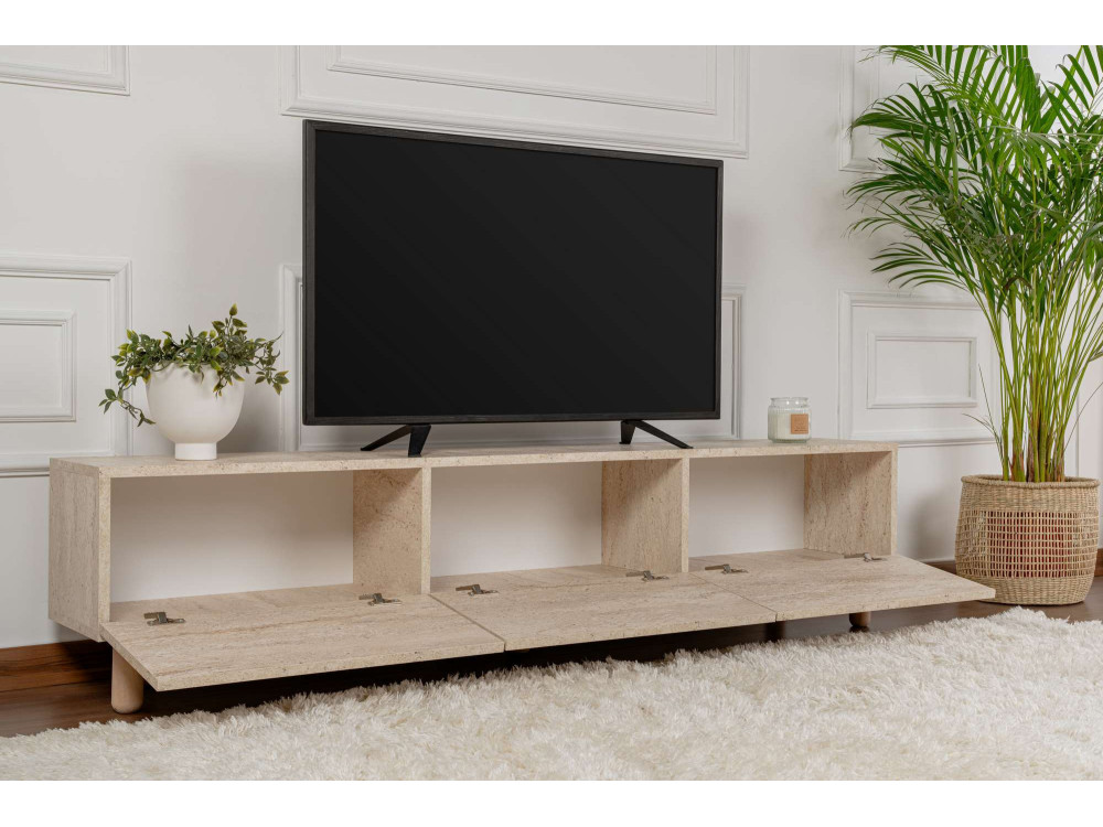 TV-Möbel aus Holz "Alvin" - 180 x 31 x 42 cm - Beige