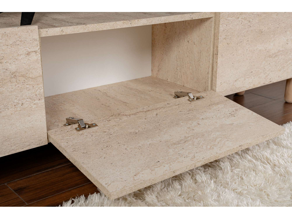 TV-Möbel aus Holz "Alvin" - 180 x 31 x 42 cm - Beige