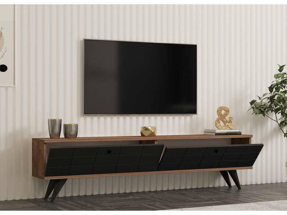 TV-Möbel aus Holz "Alberi" - 160 x 25 x 35 cm - Anthrazitgrau