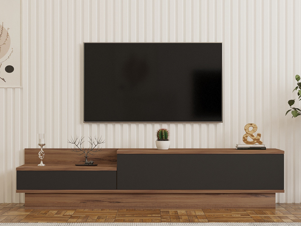TV-Möbel aus Holz "Asir" - 160 x 35 x 35 cm - Braun
