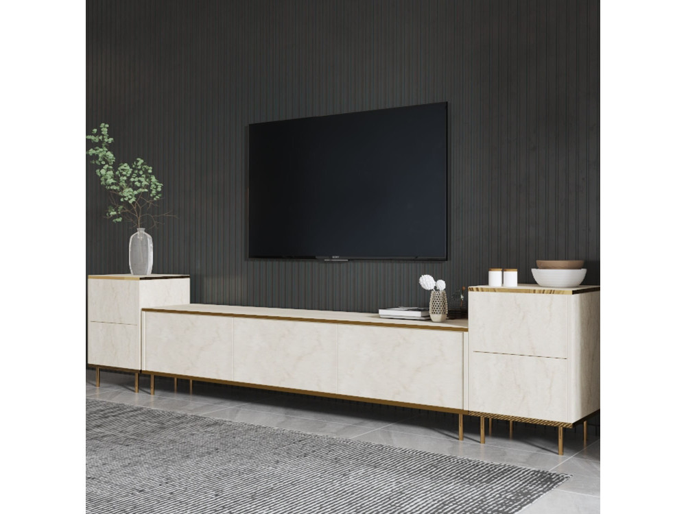 TV-Möbel aus Holz "Imaj" - 260 x 35 x 60 cm - TravertinOr