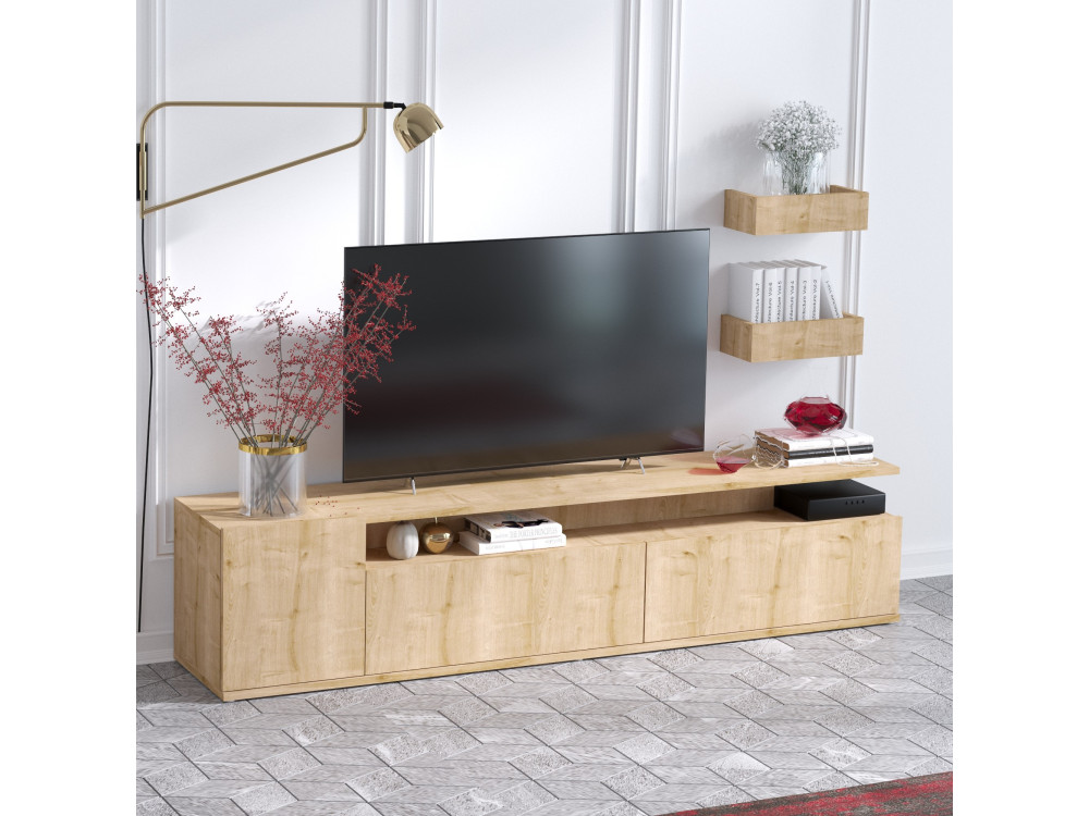 TV-Möbel aus Holz "Alika" - 180 x 35 x 45 cm - Eiche