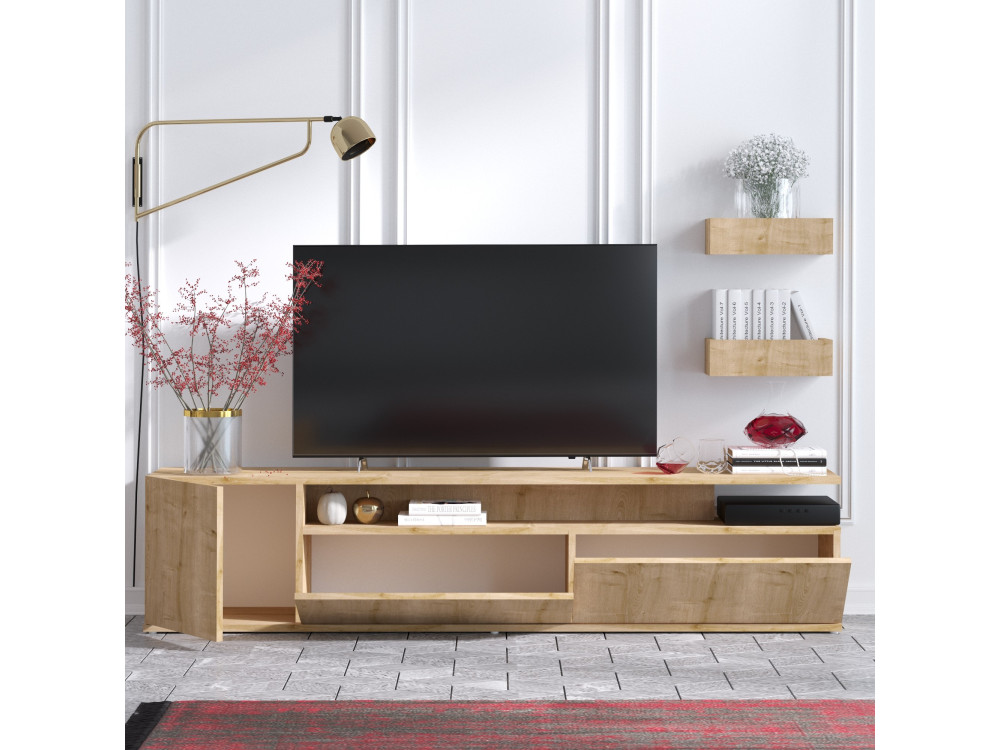TV-Möbel aus Holz "Alika" - 180 x 35 x 45 cm - Eiche