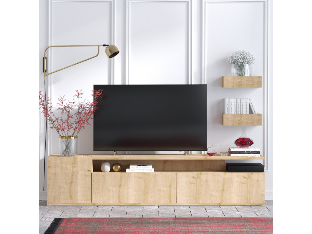 TV-Möbel aus Holz "Alika" - 180 x 35 x 45 cm - Eiche
