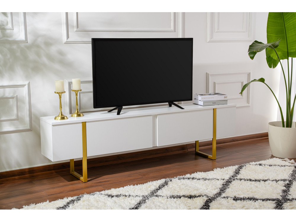 TV-Möbel aus Holz "Serenity" - 180 x 29 x 50 cm - Weiß