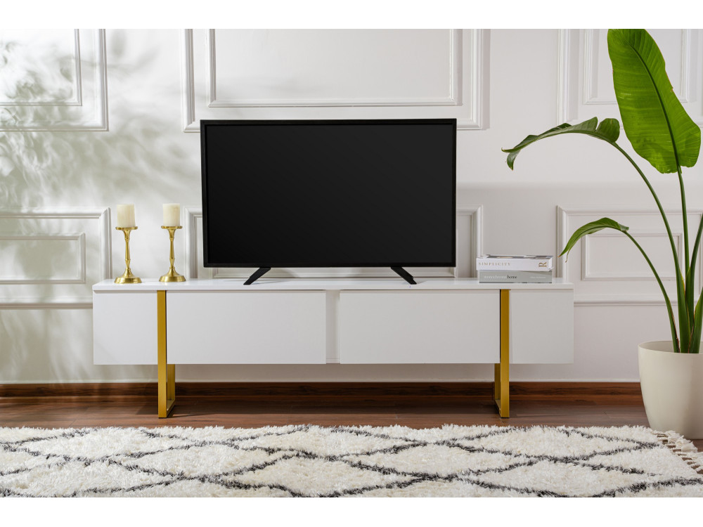 TV-Möbel aus Holz "Serenity" - 180 x 29 x 50 cm - Weiß