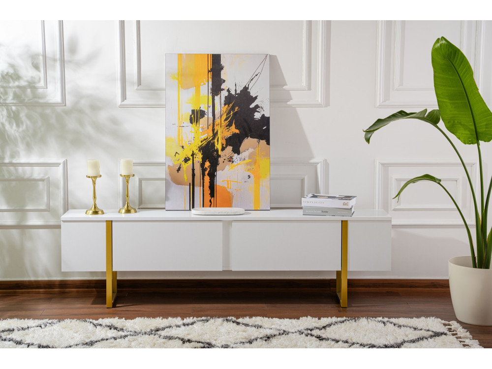 TV-Möbel aus Holz "Serenity" - 180 x 29 x 50 cm - Weiß