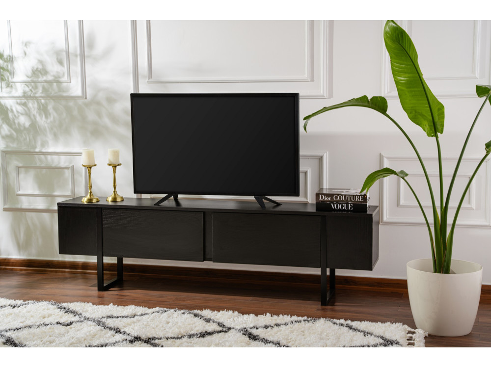 TV-Möbel aus Holz "Serenity" - 180 x 29 x 50 cm - Schwarz