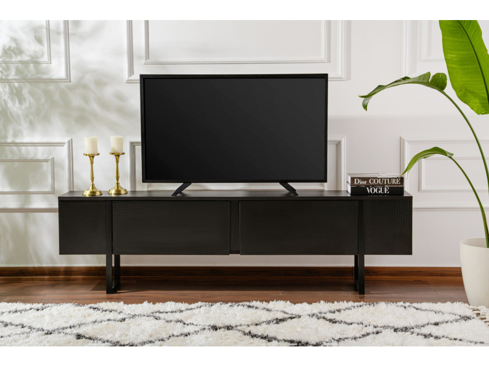 TV-Möbel aus Holz "Serenity" - 180 x 29 x 50 cm - Schwarz