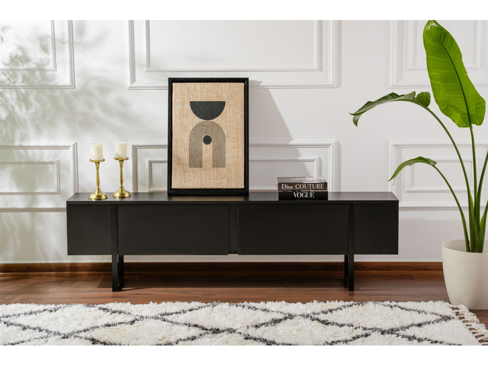 TV-Möbel aus Holz "Serenity" - 180 x 29 x 50 cm - Schwarz