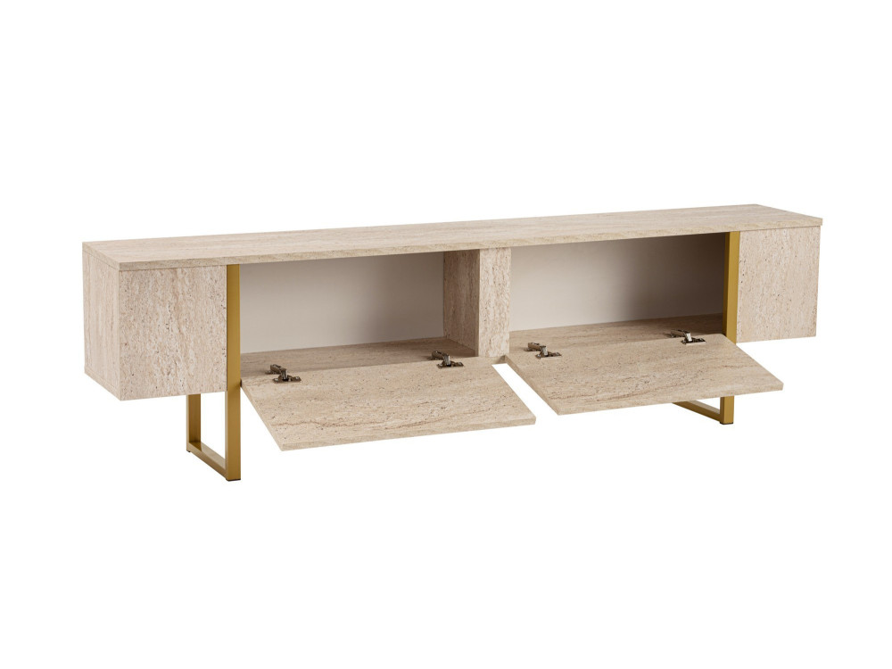 TV-Möbel aus Holz "Serenity" 180 x 30 x 50 cm - Travertin