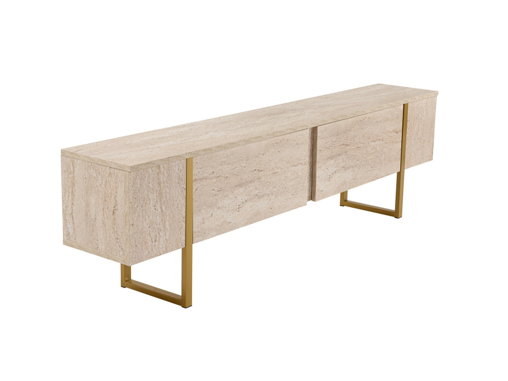 TV-Möbel aus Holz "Serenity" 180 x 30 x 50 cm - Travertin