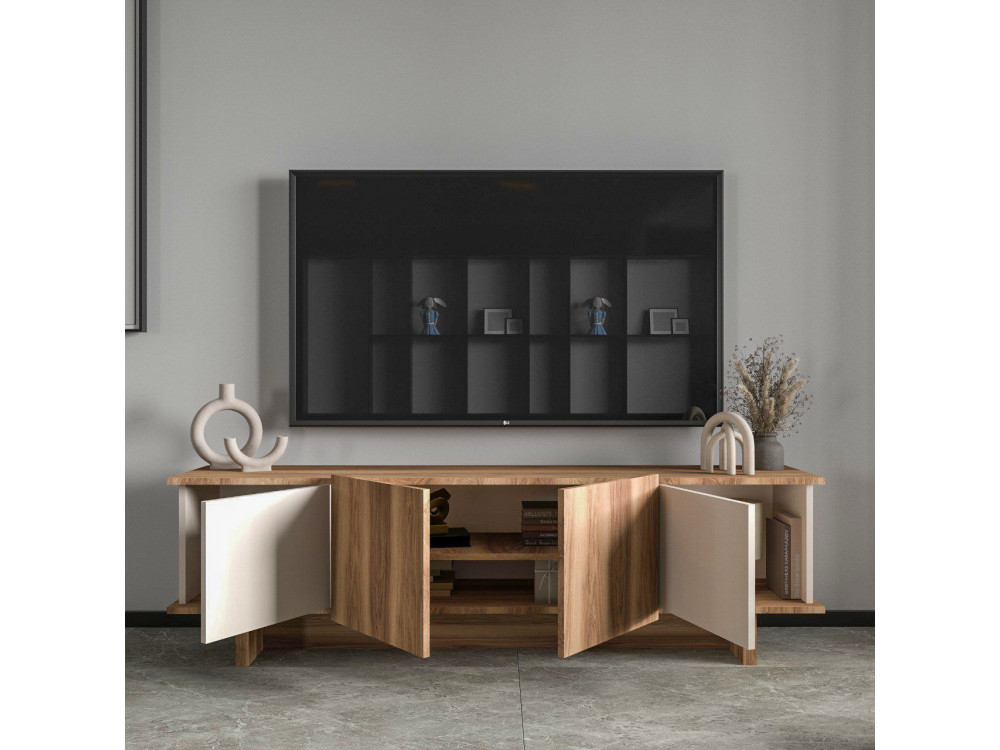 TV-Möbel aus Holz "Diana" 180 x 33 x 50 cm - Beige