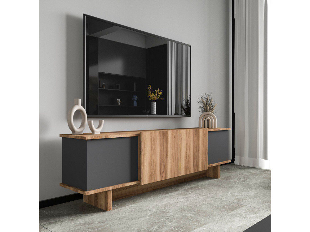 TV-Möbel aus Holz "Diana" 180 x 33 x 50 cm - Anthrazit