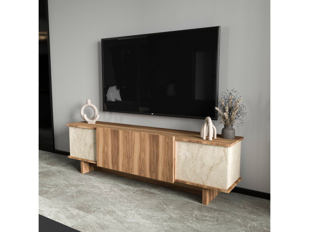 TV-Möbel aus Holz "Diana" 180 x 33 x 50 cm - Travertin