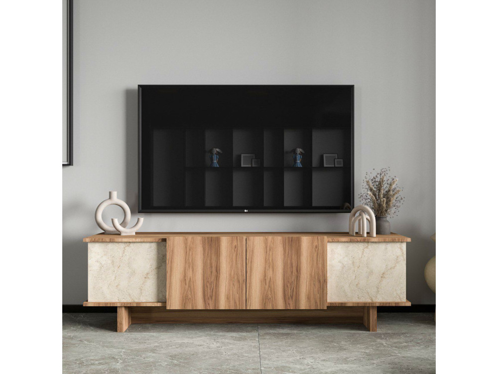 TV-Möbel aus Holz "Diana" 180 x 33 x 50 cm - Travertin