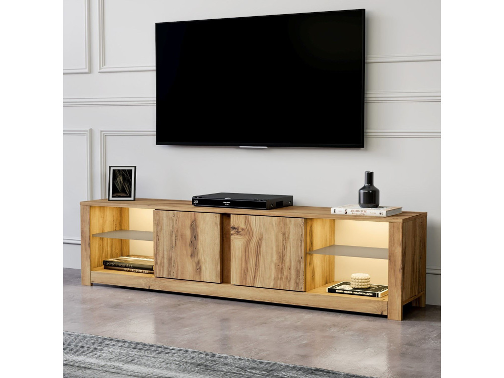 TV-Möbel aus Holz "Aydos" 180 x 35 x 45 cm - Eiche