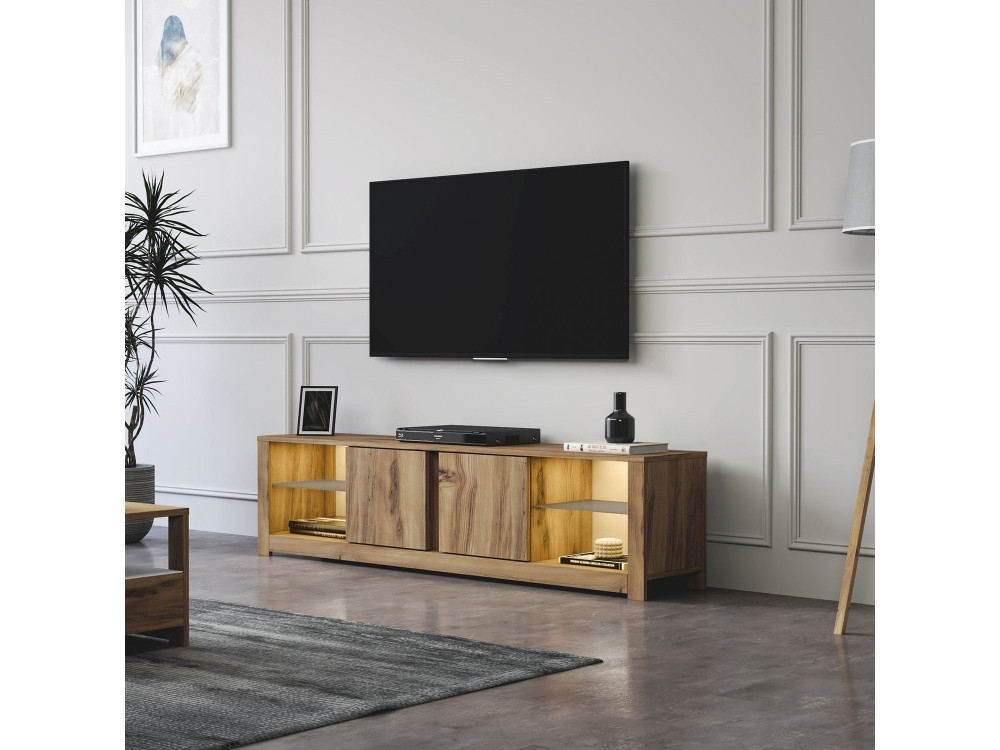 TV-Möbel aus Holz "Aydos" 180 x 35 x 45 cm - Eiche